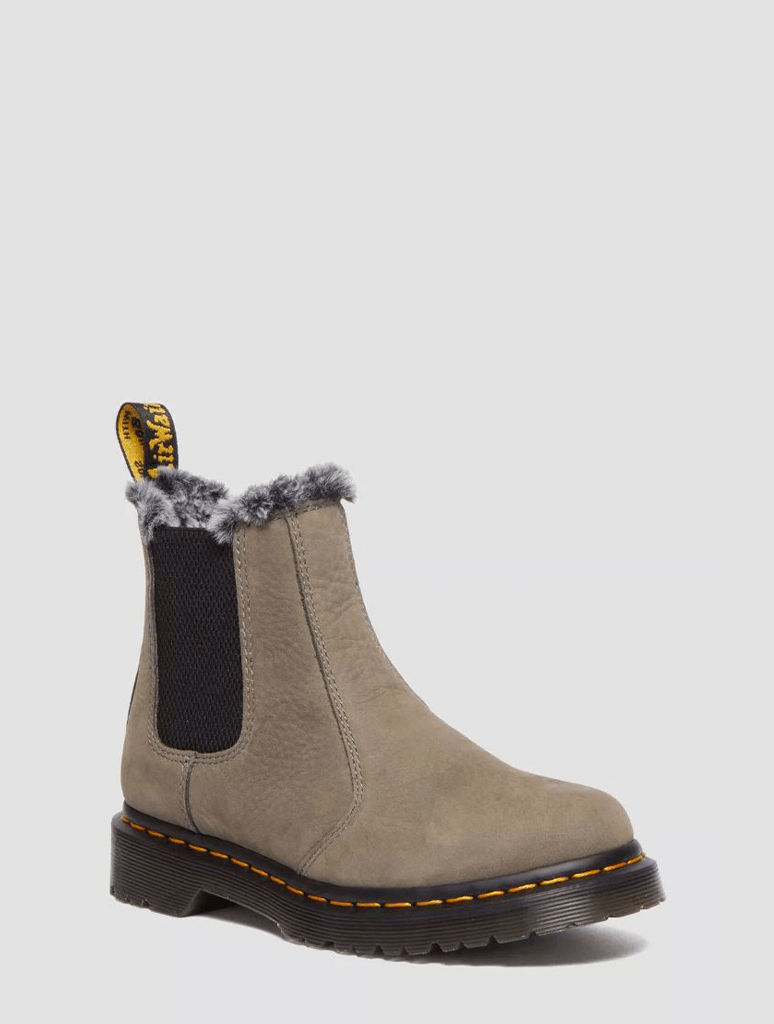 Dr. Martens 2976 Leonore Faux Fur Lined Chelsea Boot in Nickel Grey JAYNE Boutique