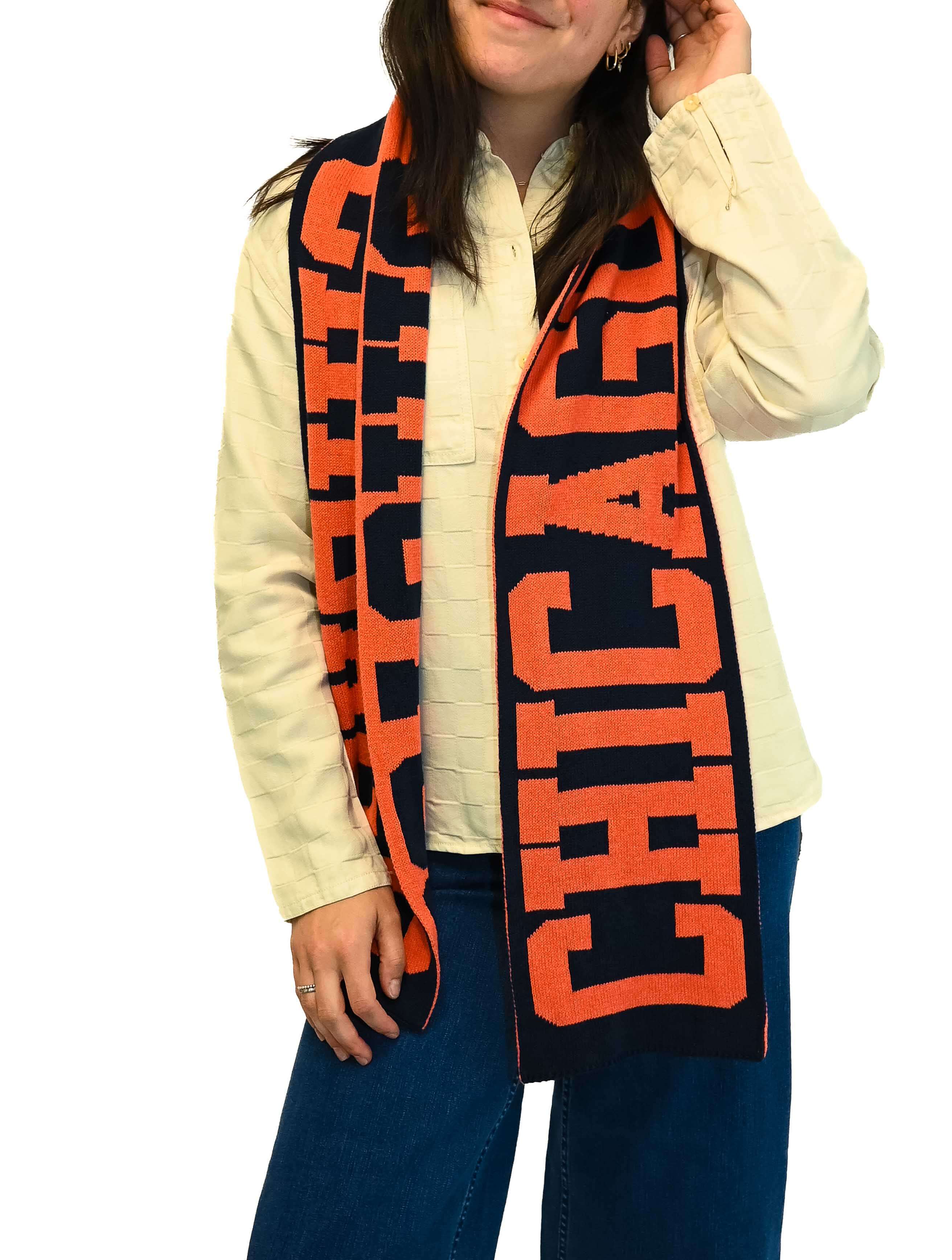 Premium Chicago Heritage scarf with thick, comfortable cotton-poly blend