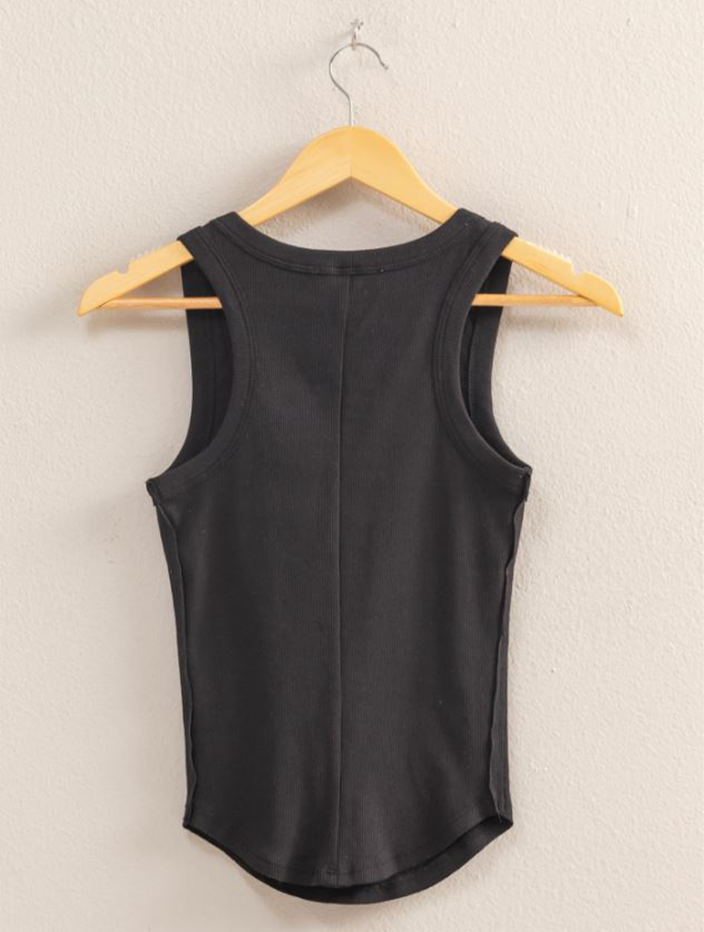 Scoop Neck Ribbed Tank Top