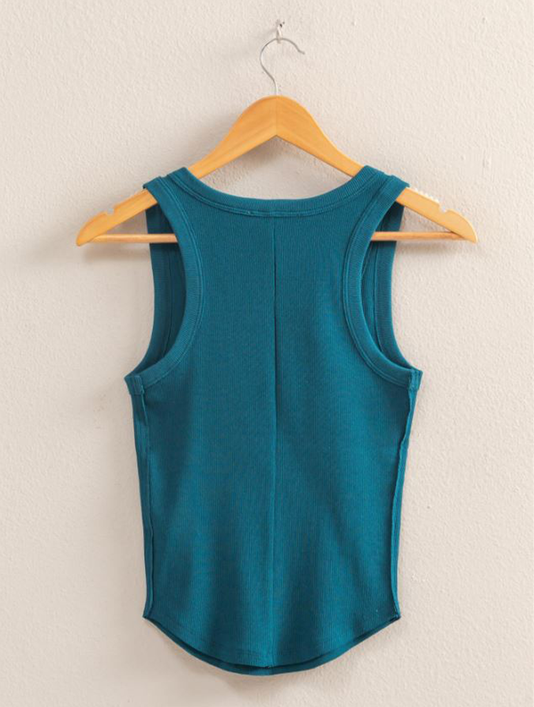 Scoop Neck Ribbed Tank Top