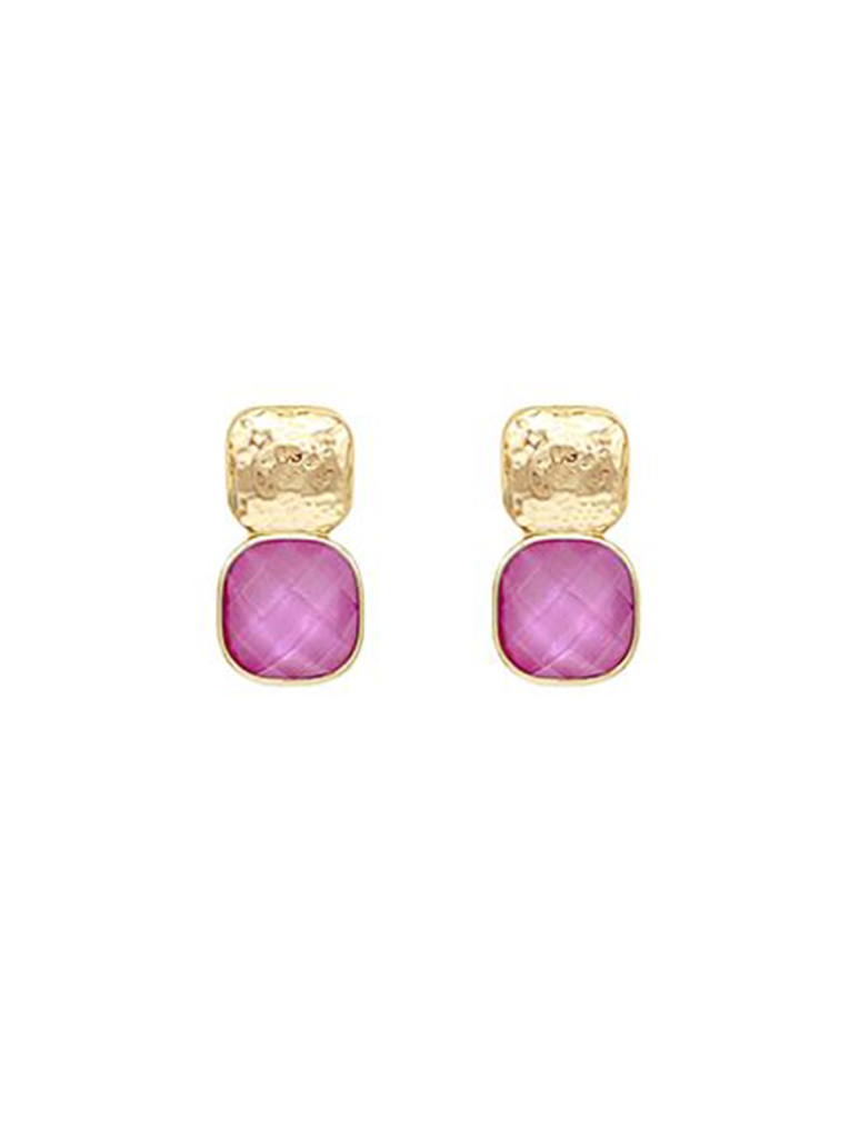 Stone & Textured Metal Earrings