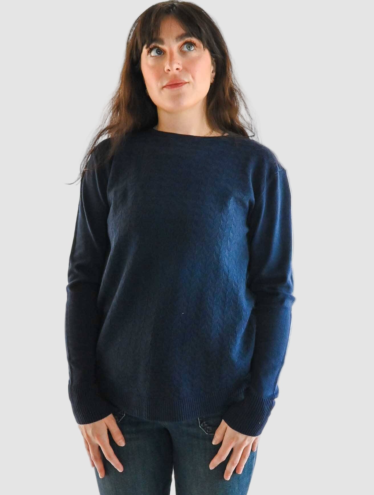 Textured Crew Neck Sweater