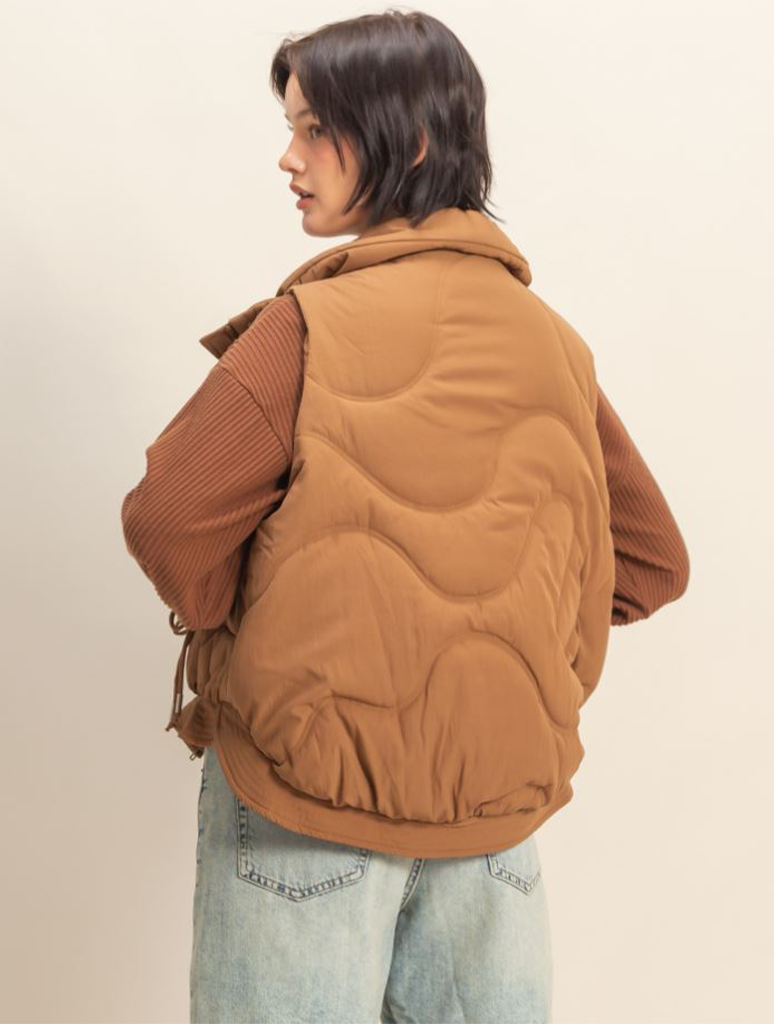 High Neck Quilted Puffer Vest
