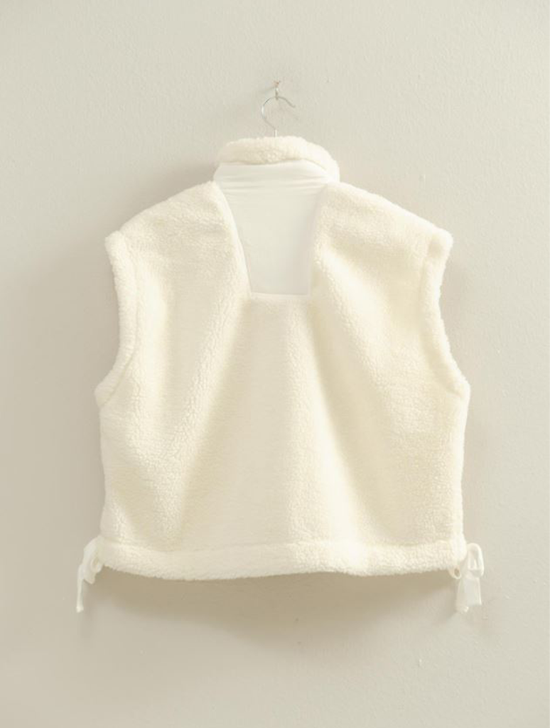 Cozy Sherpa Vest with Tie-Up Side Details