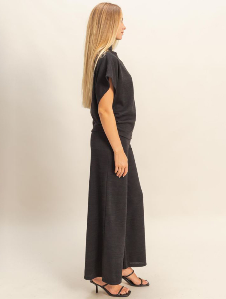 Mock Neck Top And Pants Set