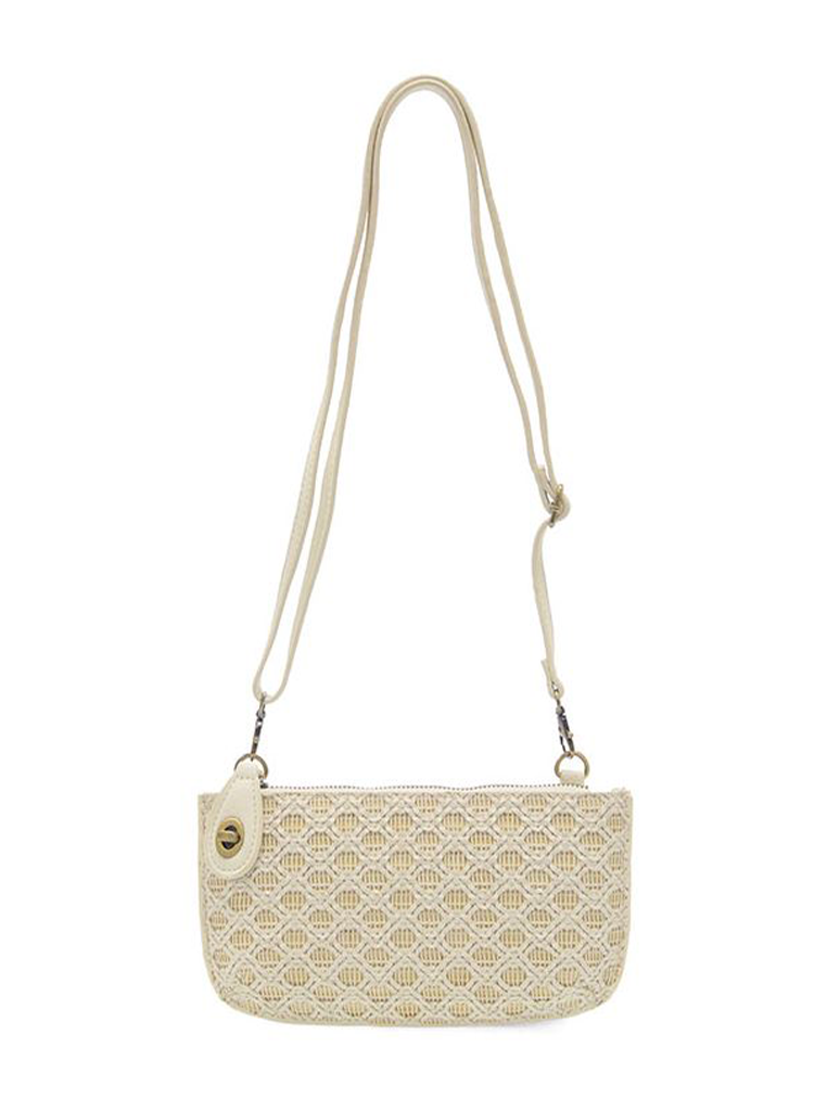 Lattice Woven Mini Crossbody Wristlet Clutch