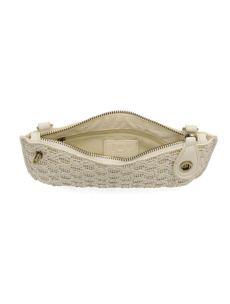 Lattice Woven Mini Crossbody Wristlet Clutch