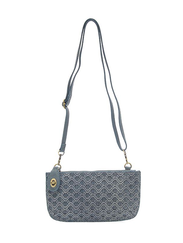 Lattice Woven Mini Crossbody Wristlet Clutch