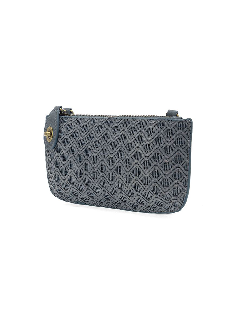 Lattice Woven Mini Crossbody Wristlet Clutch