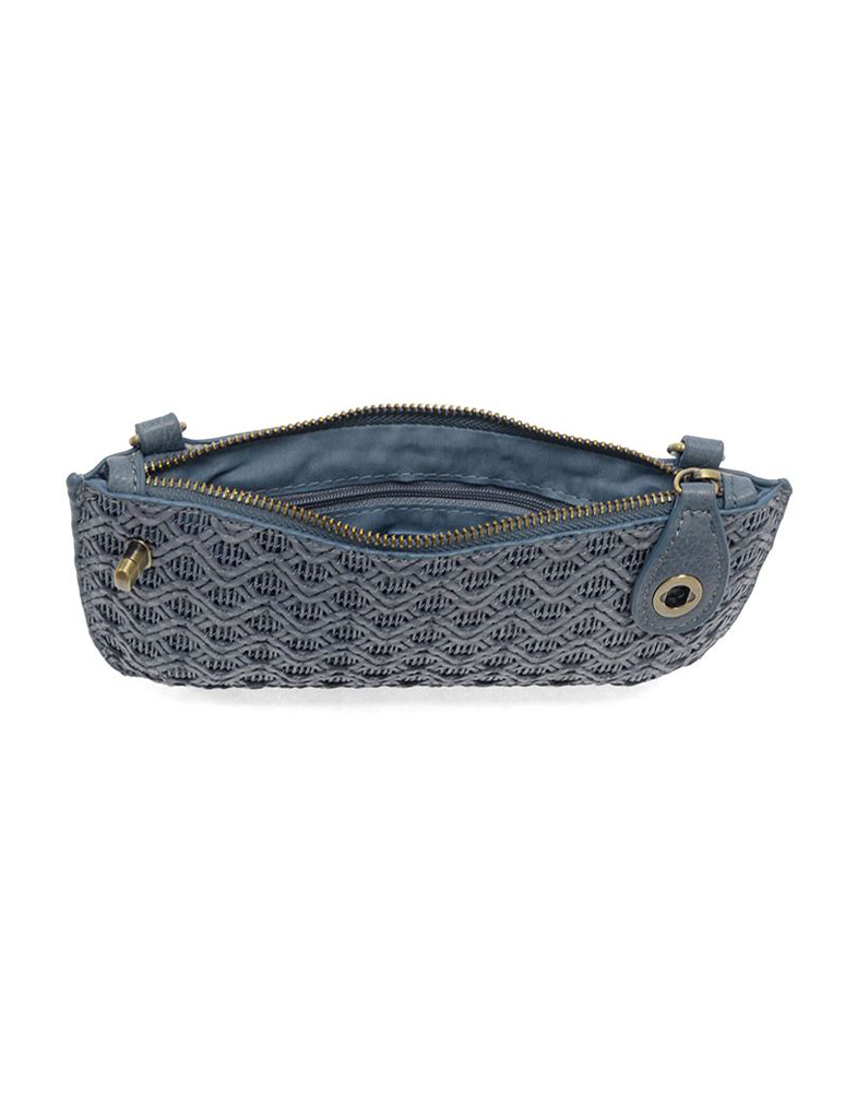 Lattice Woven Mini Crossbody Wristlet Clutch