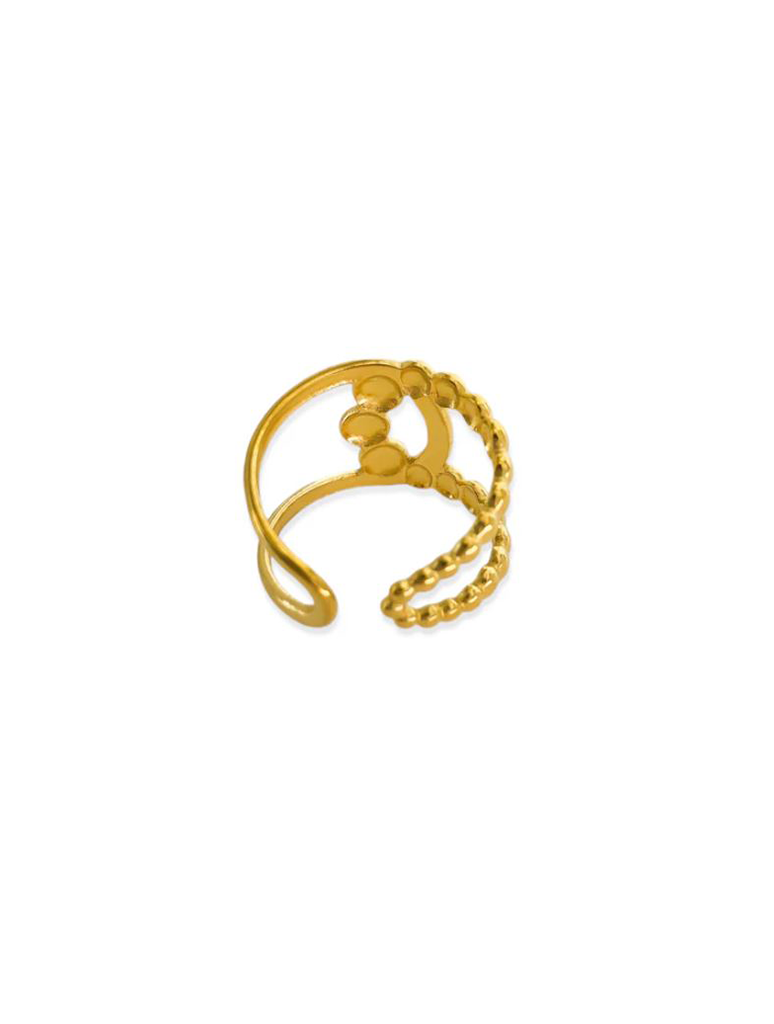 Water Resistant Overlapping Bubble Pattern Ring