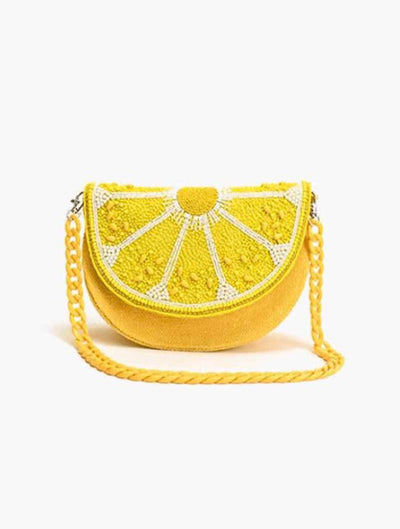 Couture Crescent Lemon Shoulder Bag in Yellow