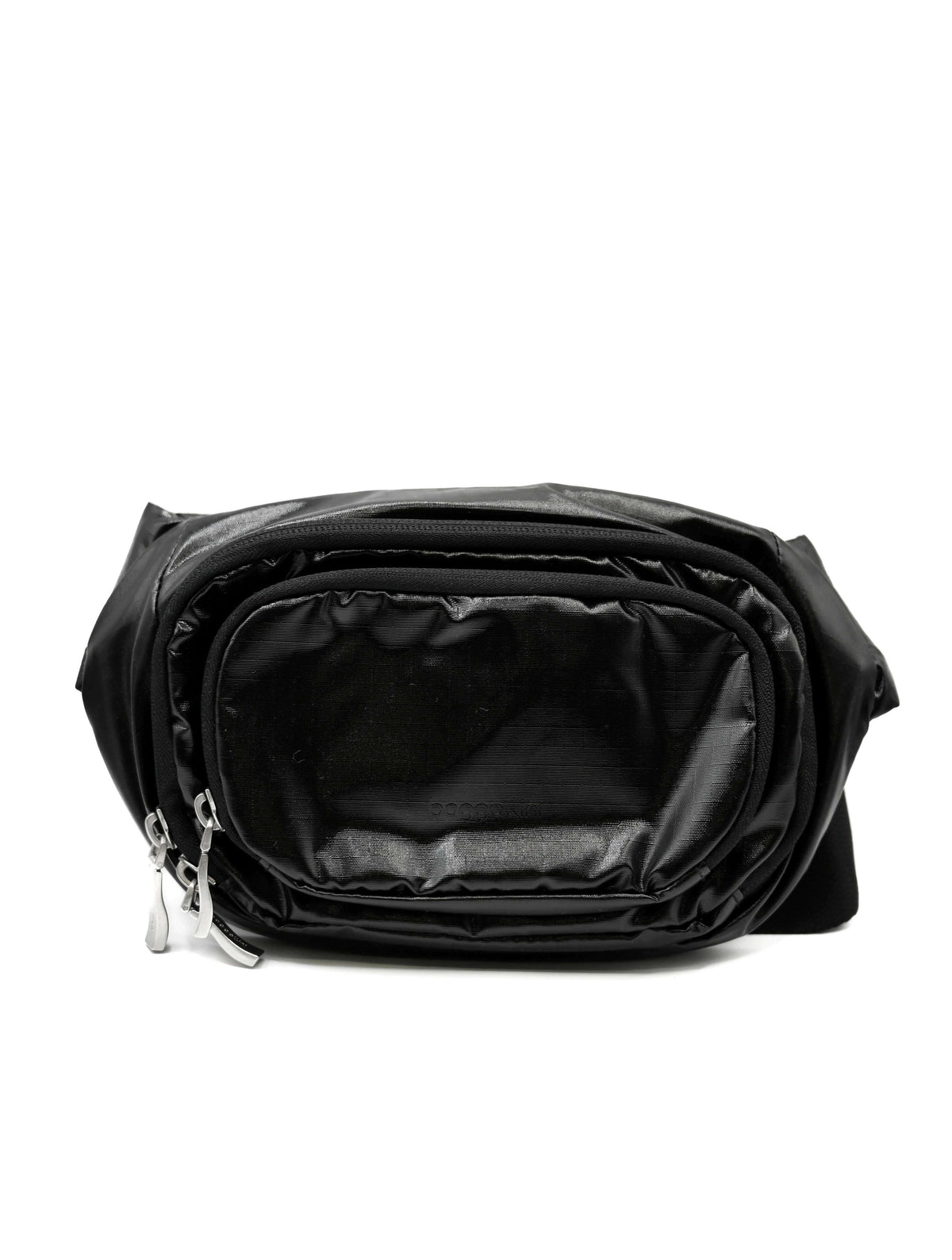 Baggallini On The Go Belt Bag Waist Pack in Black Gloss Ripstop