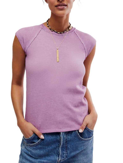 Free People Riley Tee in Mauve Mousse