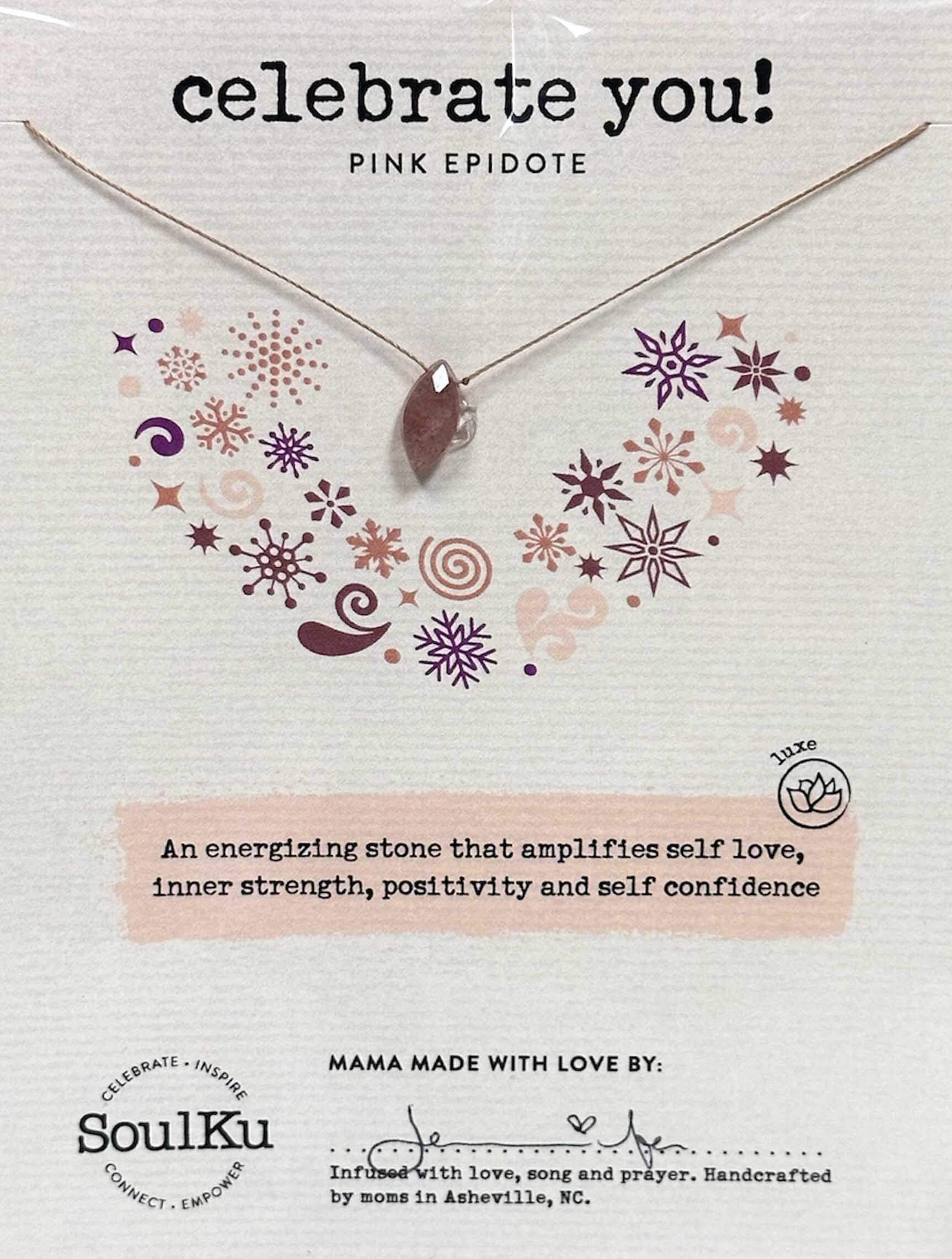 Soulku Jewelry "Celebrate You!" Necklace in Pink Epidote