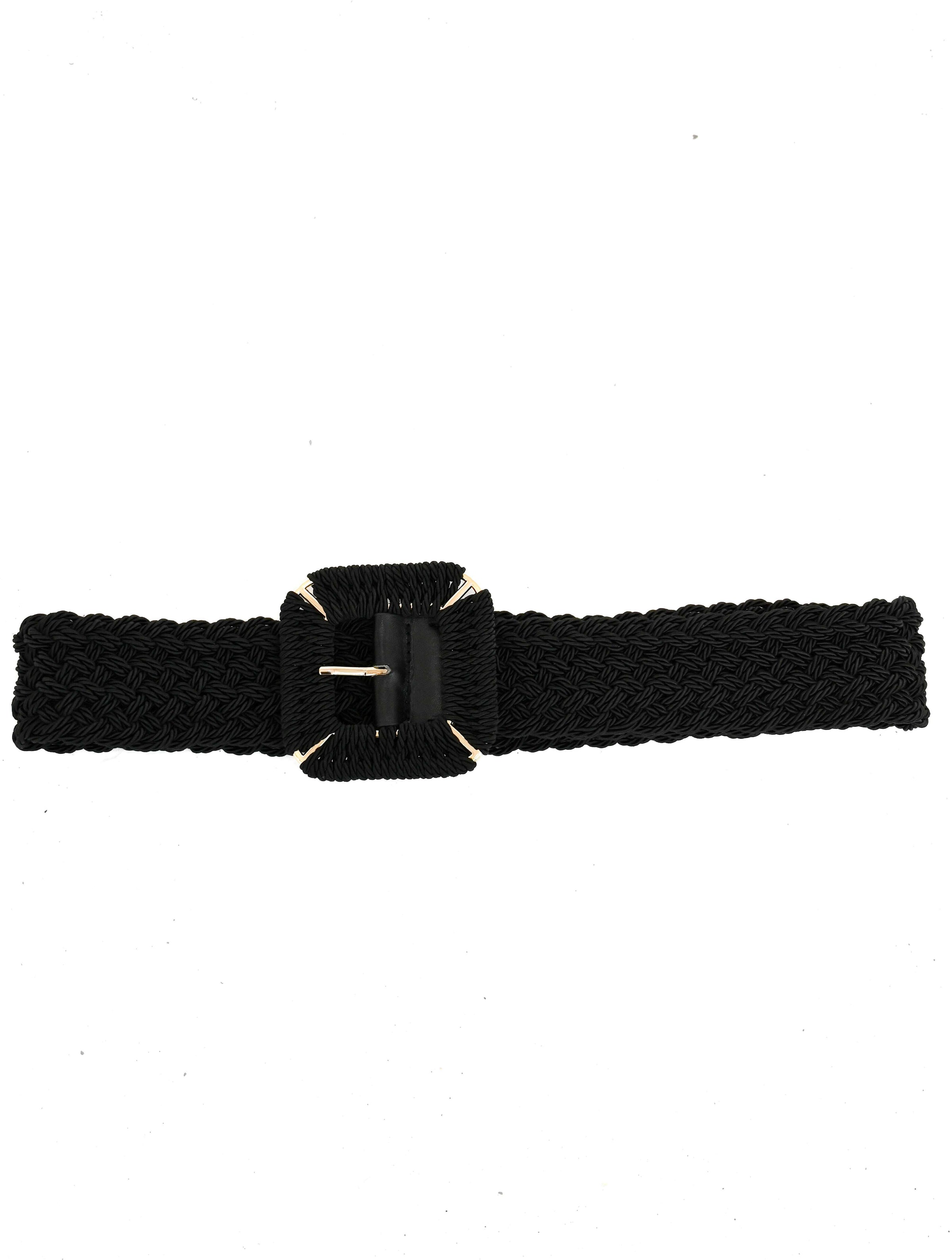 Elastic Braided Belt in Black
