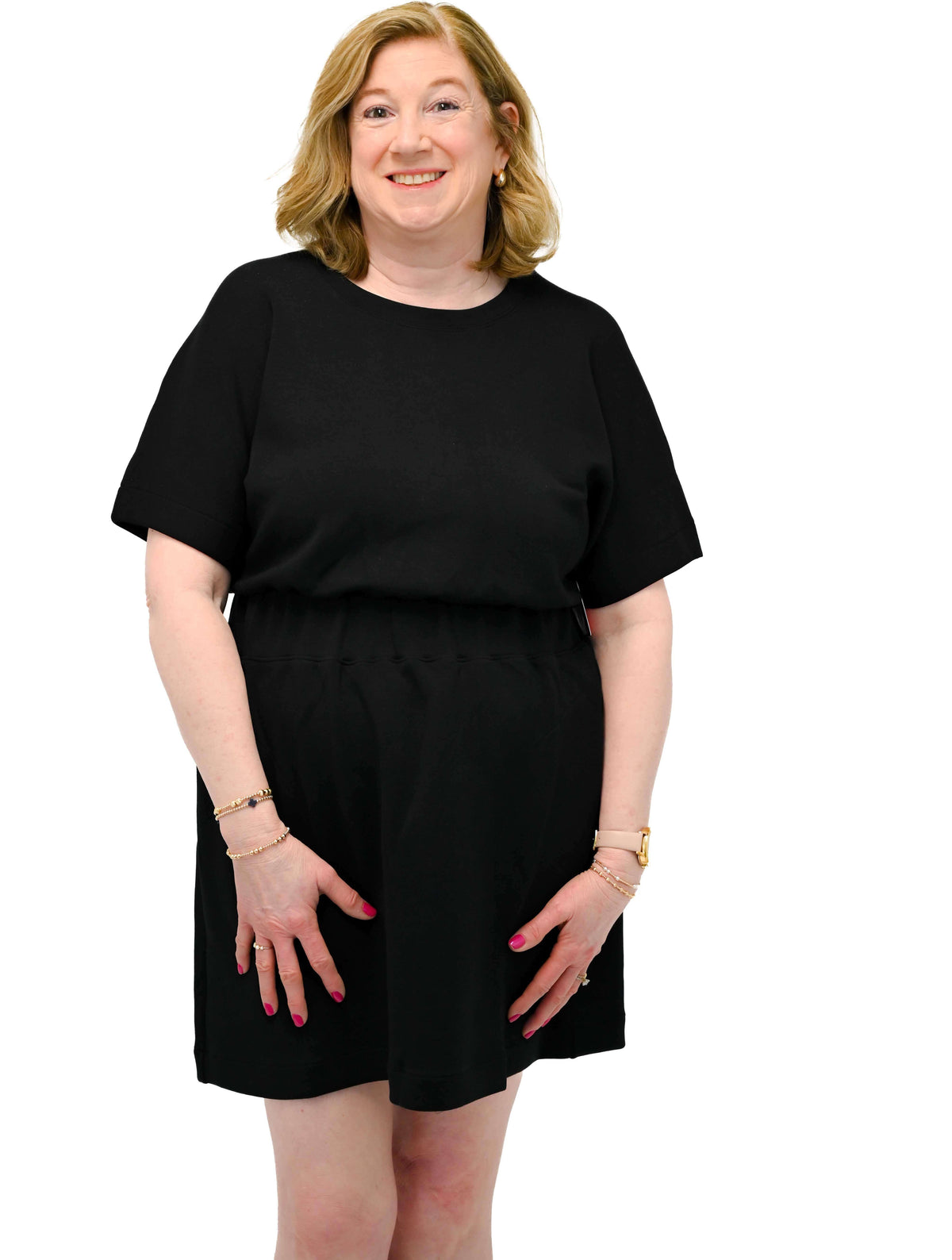 Spanx Aire. Cinched T-Shirt Dress in Very Black