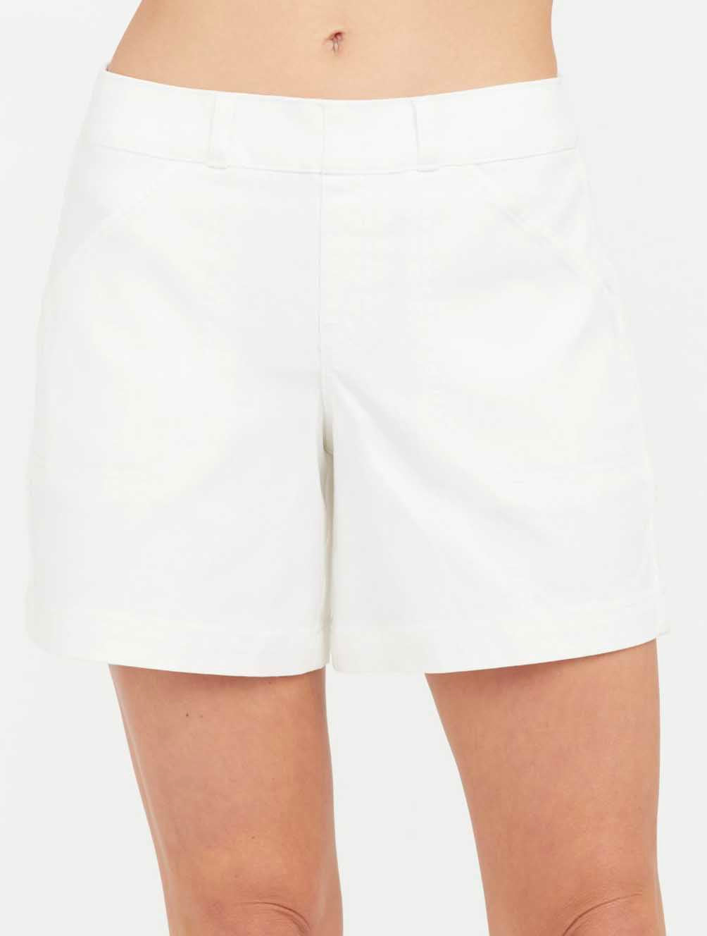 Spanx Stretch Twill Shorts in Bright White