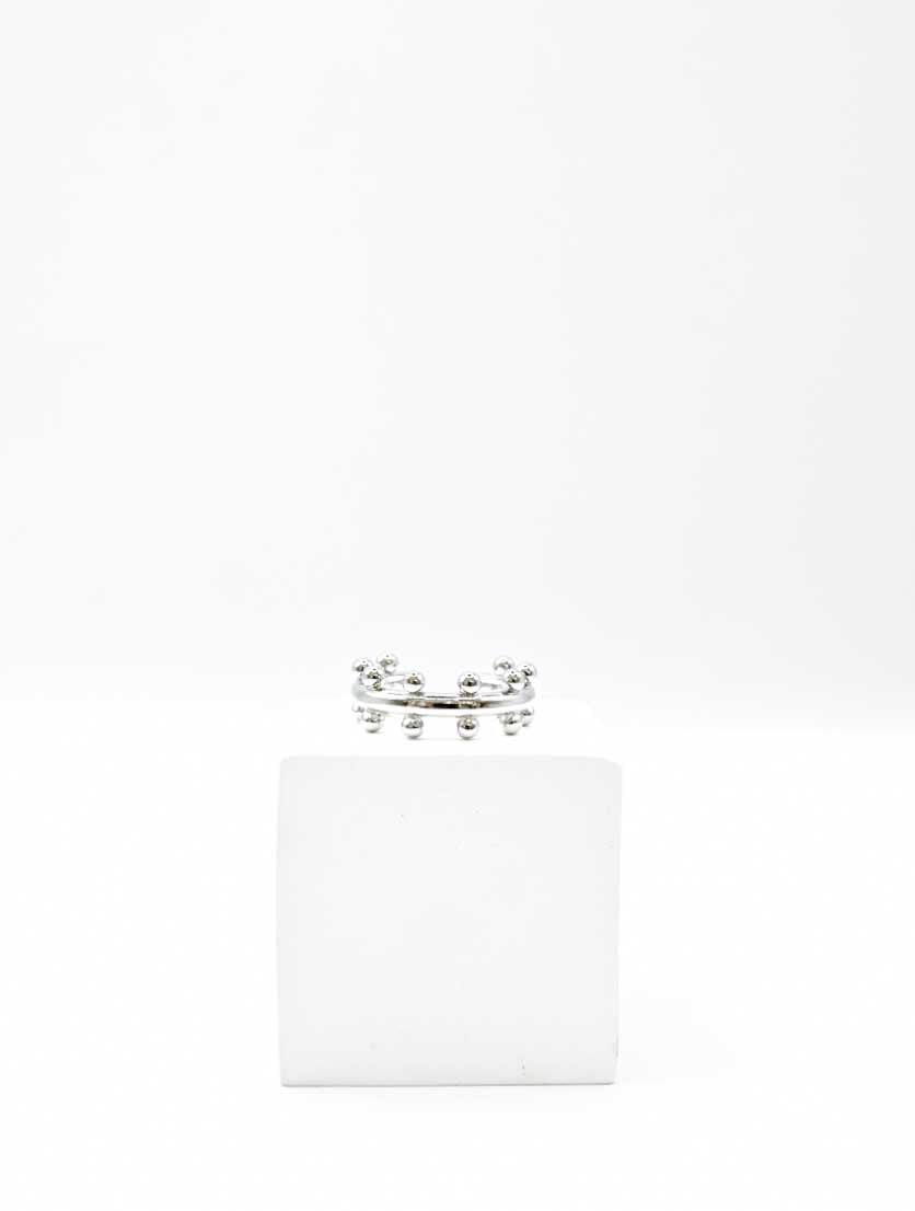 Dotted Top & Bottom Ring in Silver JAYNE Boutique