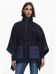 Desigual Combined Denim Poncho