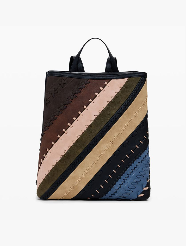 Desigual Medium Faux Leather Effect BackPack with Stitching
