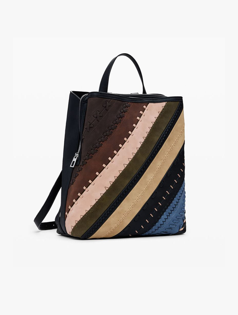 Desigual Medium Faux Leather Effect BackPack with Stitching