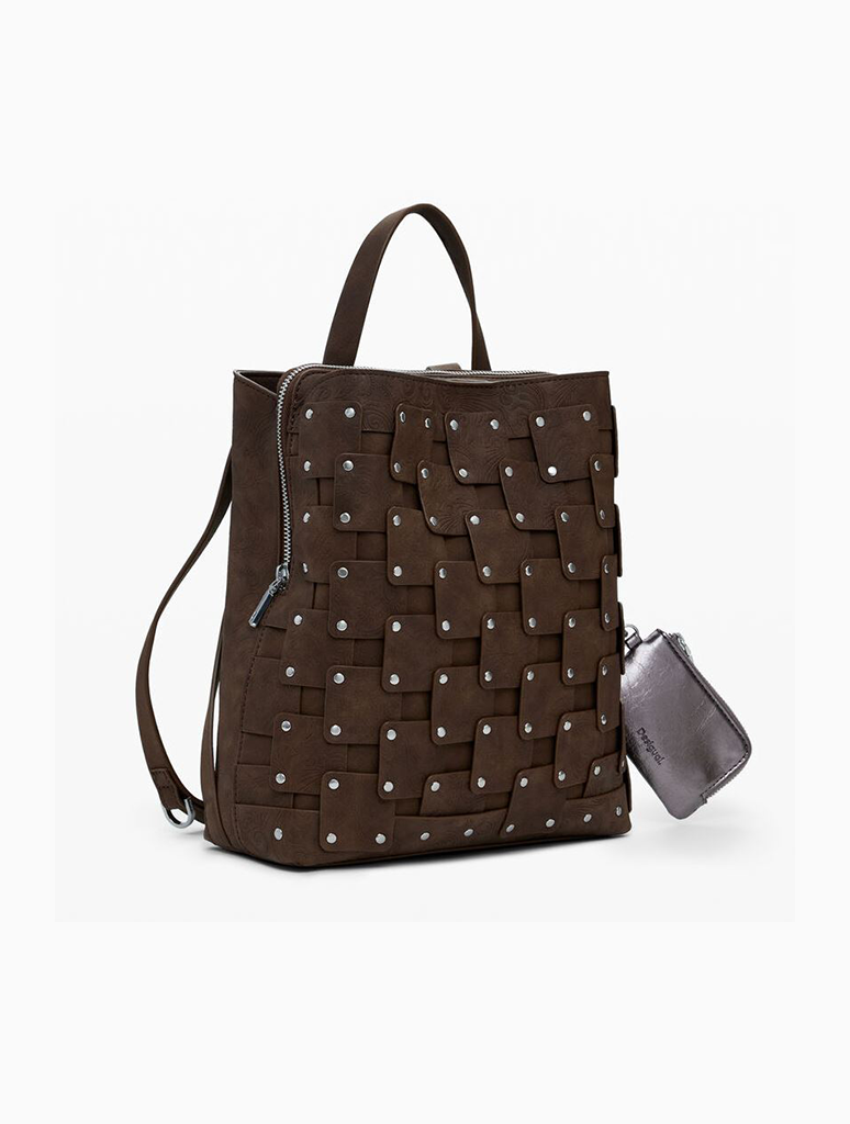Desigual Medium Faux Leather Patch Backpack
