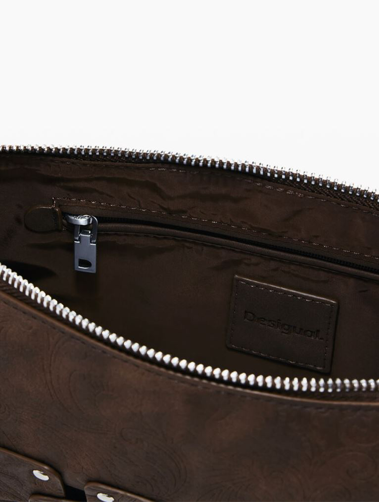 Desigual Small Studded Patch Baguette Bag