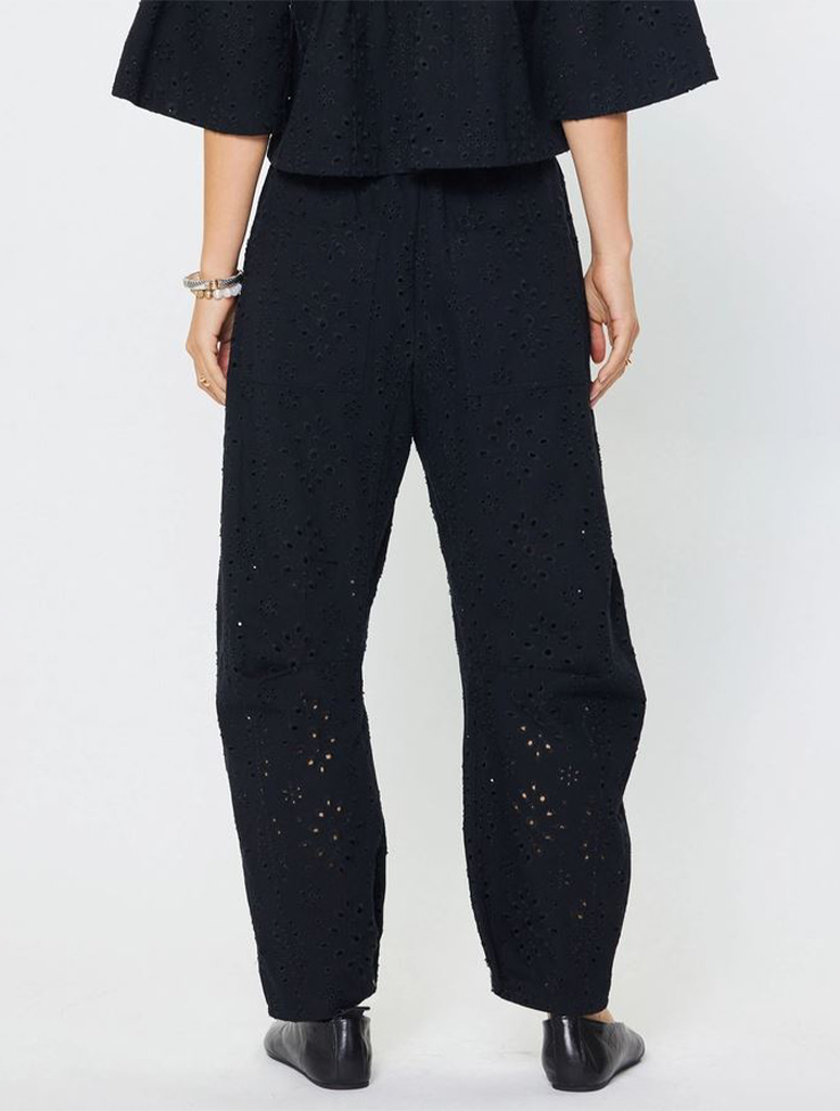 Eyelet Cropped Barrel Pants