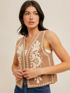 Embroidered Lightweight Sweater Vest