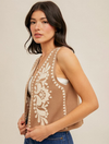 Embroidered Lightweight Sweater Vest