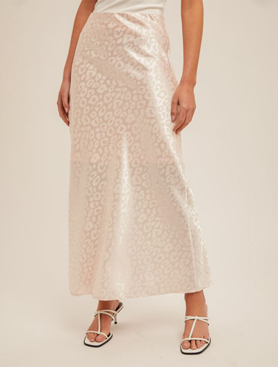 Satin Jacquard Midi Skirt