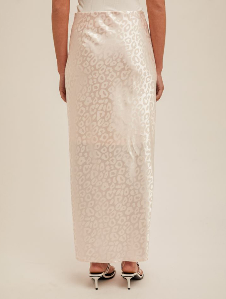 Satin Jacquard Midi Skirt