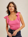 Shoulder Tie Sleeveless Sweater