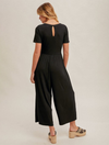 Square Neck Knit Jumpsuit with Pockets