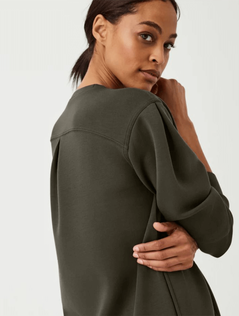 Spanx Air Essentials Dark Green Crewneck Knit Modal Sweater Dress size 2X