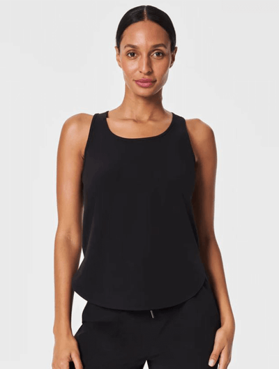 Spanx The Get Moving Square Neck Tank Dress, 30.5 in Very Black