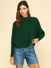 Dolman Sleeve Ribbed Sweater