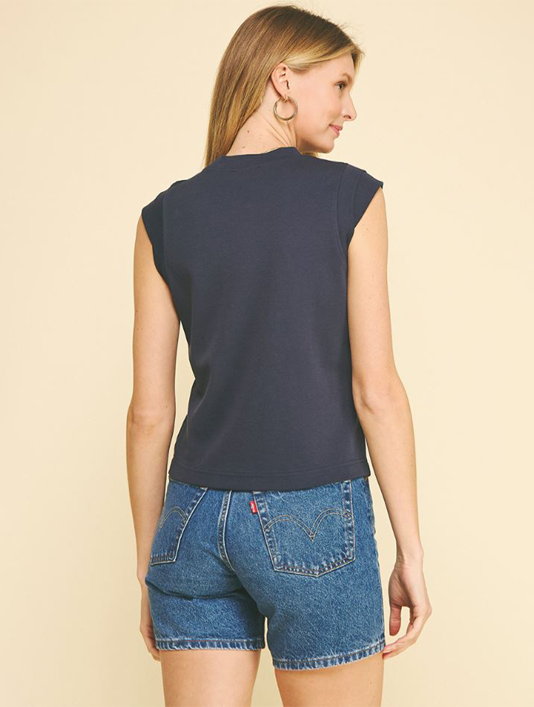 Overlapped Sleeve Detail Tee