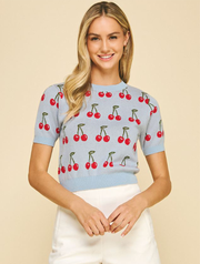Cherry Sweater Crop Top
