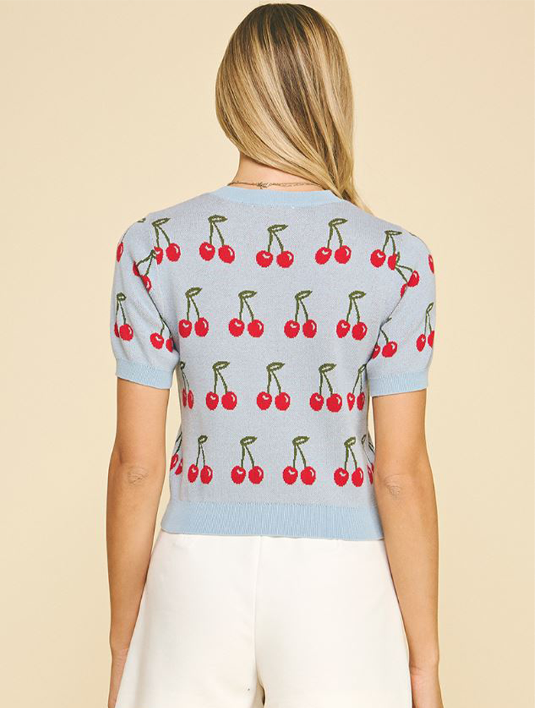 Cherry Sweater Crop Top