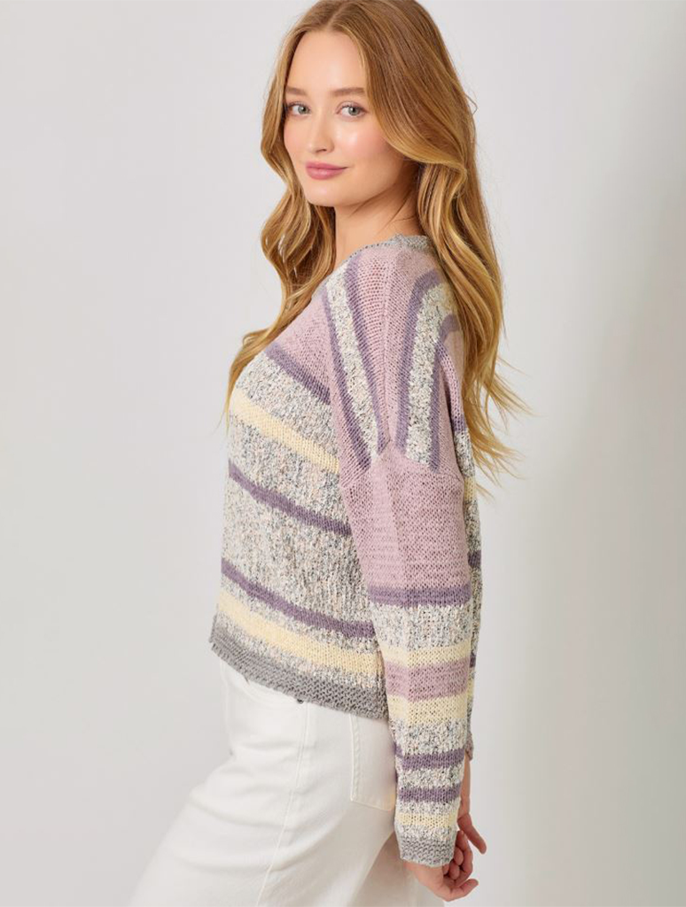 Multi Color Stripe Pullover Sweater (Final Sale*)