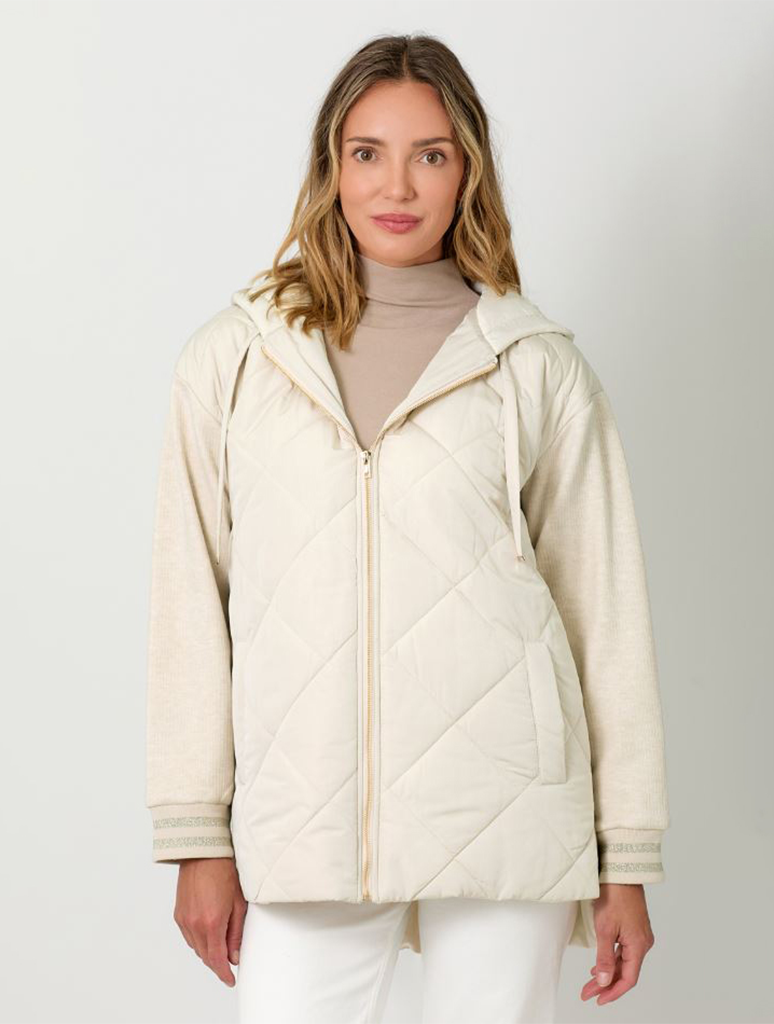 Mixed Sleeve Puffer Jacket 