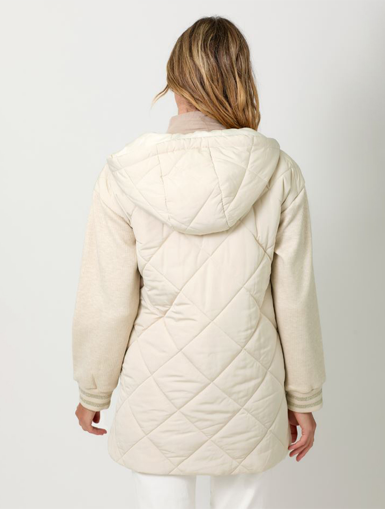 Mixed Sleeve Puffer Jacket 