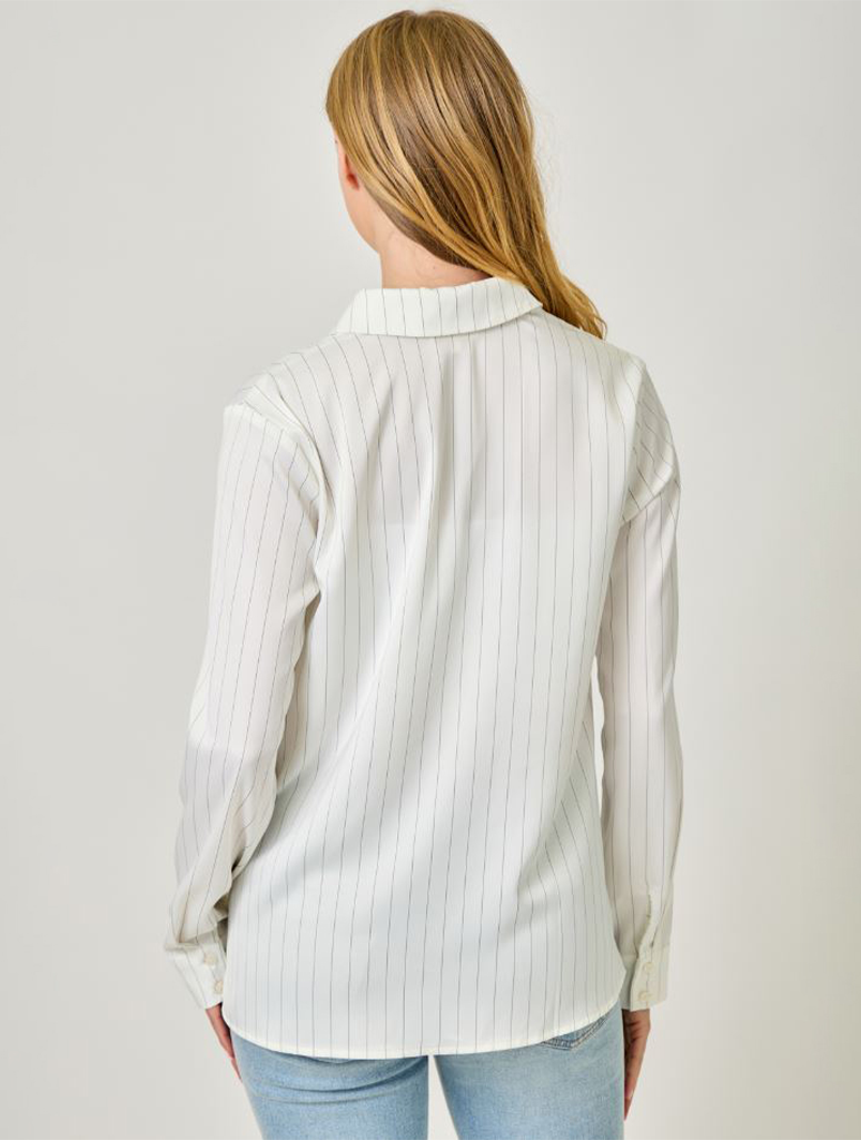 Striped Twist Bottom Blouse