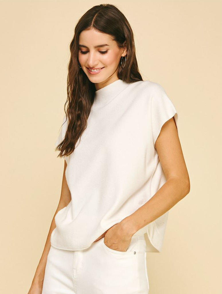 Sweater Vest with Shirring Detail