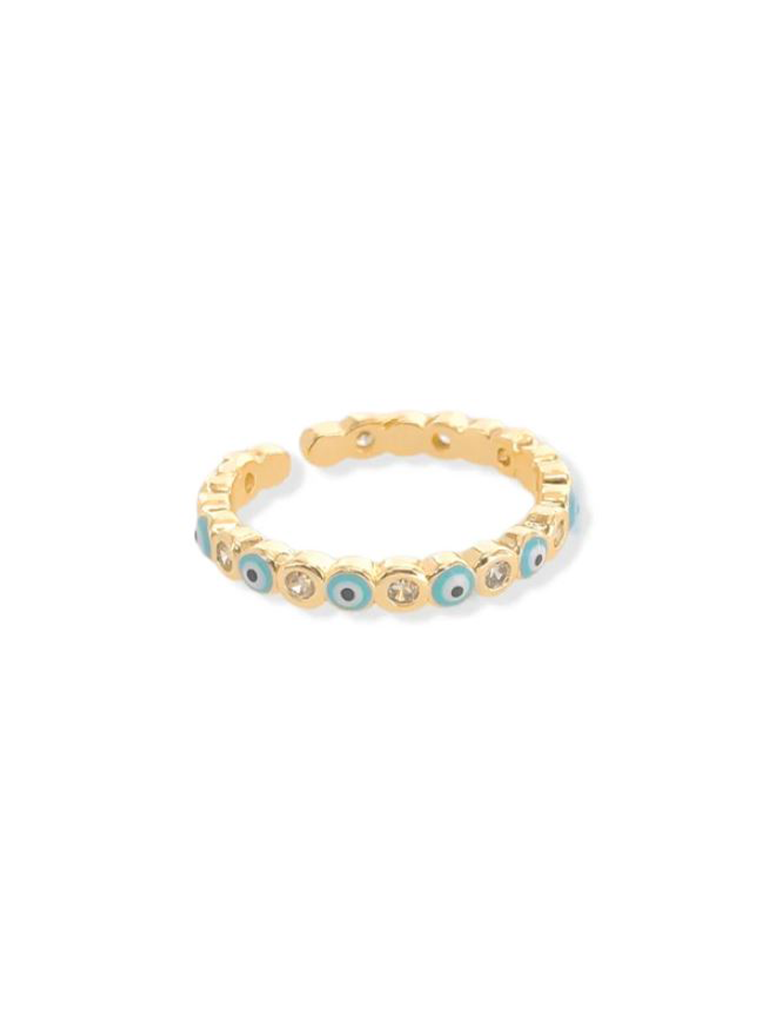 Enamel CZ Eye Ring