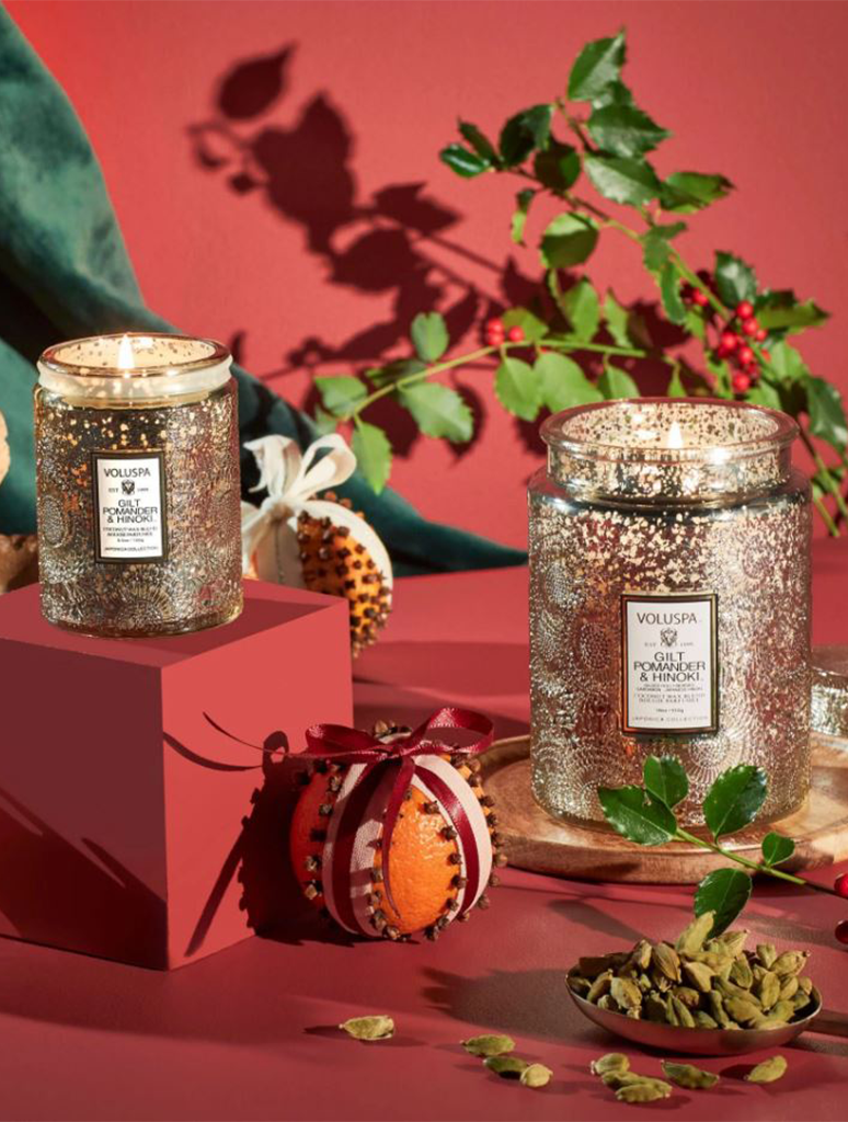 Voluspa Gilt Pomander & Hinoki Jar Candle