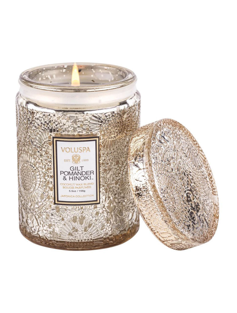 Voluspa Gilt Pomander & Hinoki Jar Candle