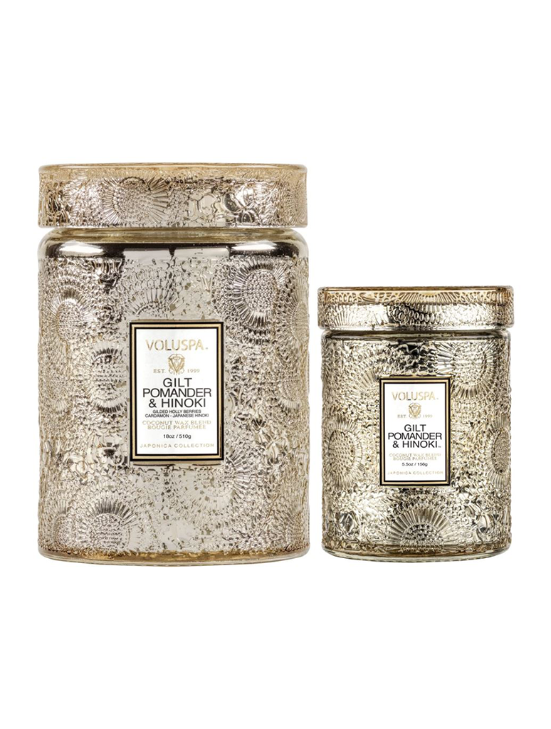 Voluspa Gilt Pomander & Hinoki Jar Candle